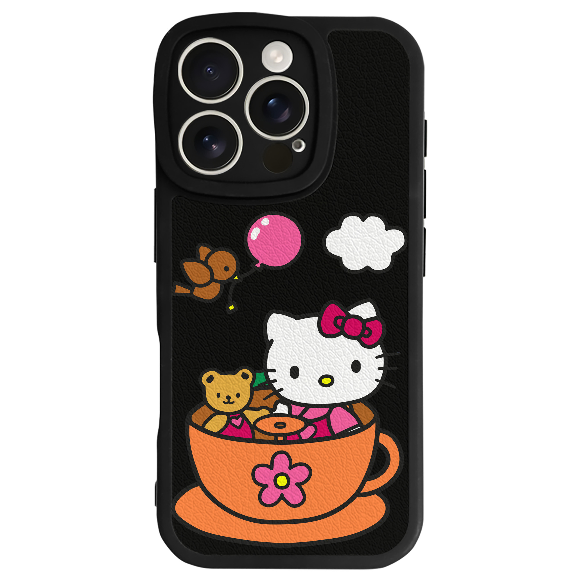（画像用） Hello Kitty ハローキティ 【iPhone 16シリーズ対応】シリコンスマホケース（レザー調） 材質：シリコン